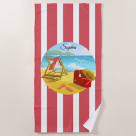 Die Zehen im Sand Vacation Beach Handtuch