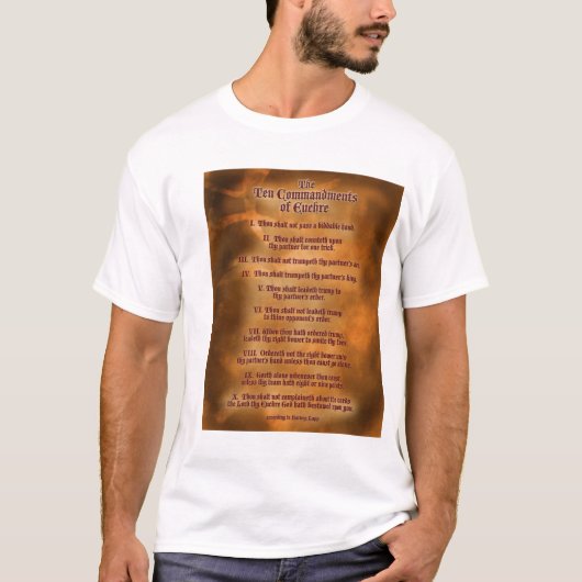 Die zehn Commdments von Euchre T-Shirt (Vorderseite)