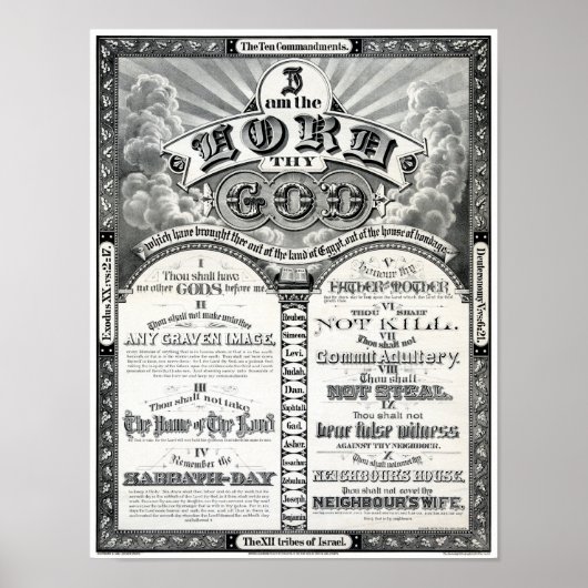 Die zehn Gebote 1876 Vintage Poster wiederhergeste (Vorne)