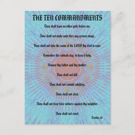 Die zehn Gebote "Äußerungen" Postkarte (Vorderseite)