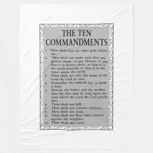 Die Zehn Gebote Bibel Fleecedecke (Vorderseite)