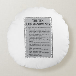 Die Zehn Gebote Bibel Rundes Kissen