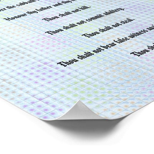 Die zehn Gebote - Blue Grid Poster (Ecke)