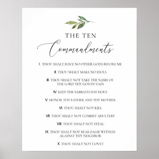 Die zehn Gebote der Christlichen Bibelverse Kirche Poster (Vorne)