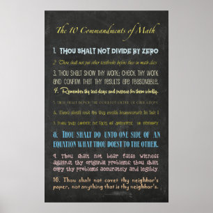 Die zehn Gebote der Mathematik Poster