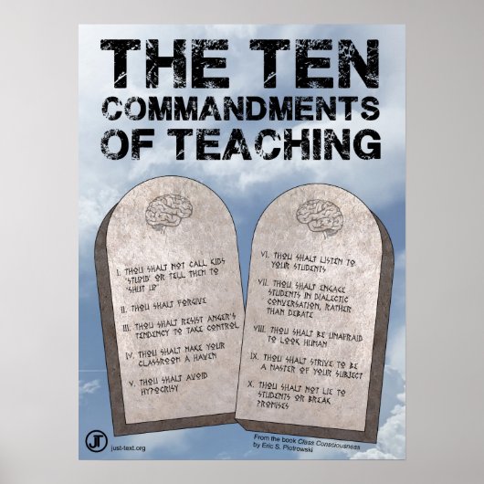 Die zehn Gebote des Unterrichts Poster (Vorne)