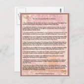 Die zehn Gebote für Frauen Postkarte (Vorne/Hinten)