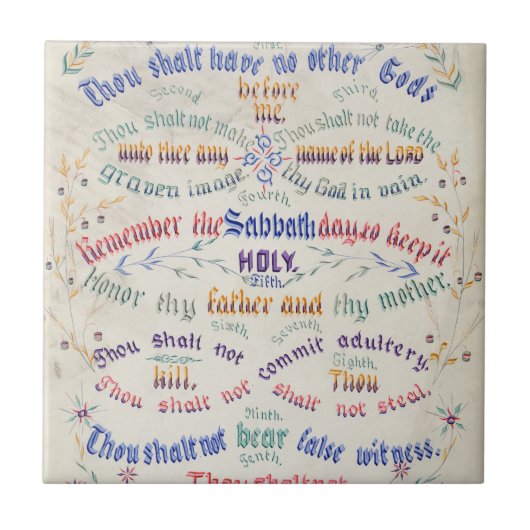"Die zehn Gebote" Keramik Fliese (Vorderseite)