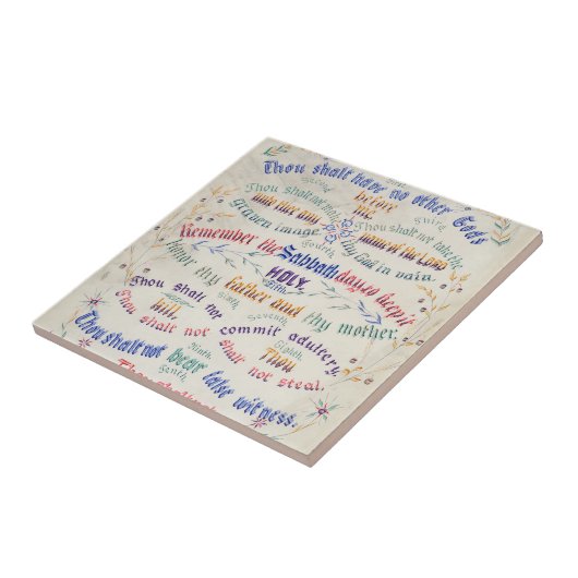 "Die zehn Gebote" Keramik Fliese (Seite)