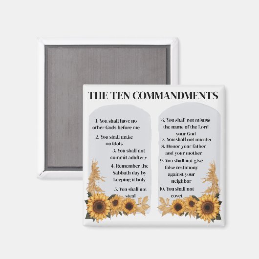 Die zehn Gebote Magnet (Vorderseite/Rückseite)