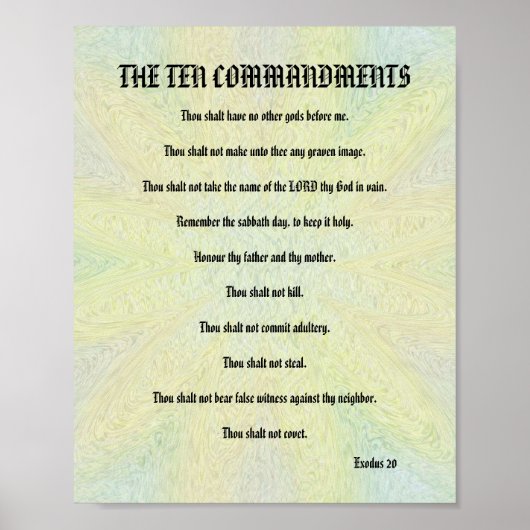 Die zehn Gebote - pastellfarbenes Blumenposter Poster (Vorne)