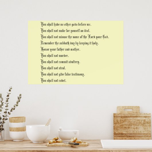 Die zehn Gebote Poster (Küche)