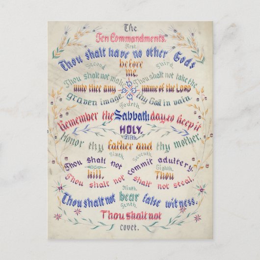 Die zehn Gebote Postkarten (Vorderseite)