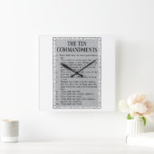 Die zehn Gebote Quadratische Wanduhr (Zuhause)