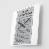 Die zehn Gebote Quadratische Wanduhr (Winkel)