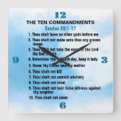 Die zehn Gebote Quadratische Wanduhr (Vorderseite)