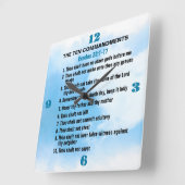 Die zehn Gebote Quadratische Wanduhr (Winkel)