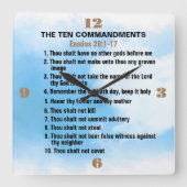 Die zehn Gebote Quadratische Wanduhr (Vorderseite)