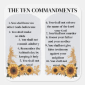 Die zehn Gebote Quadratischer Aufkleber (Vorderseite)