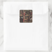 Die zehn Gebote Quadratischer Aufkleber (Tasche)