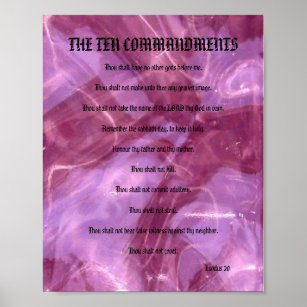 Die zehn Gebote - rosa Glas Poster