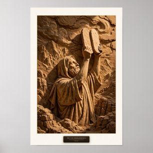 Die Zehn Gebote — Skulpturierte Schriftposter Poster
