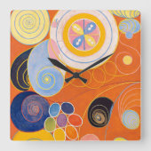 Die zehn größten, Gruppe IV, Nr. 4 von Hilma af Kl Quadratische Wanduhr (Vorderseite)