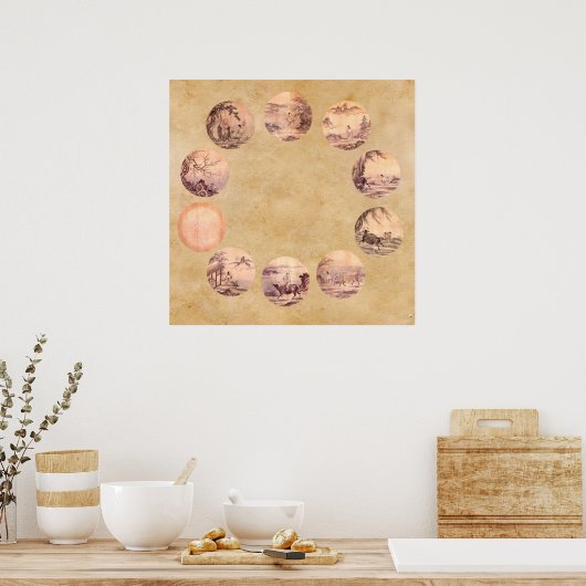 Die zehn Oxherding-Zen Poster (Küche)