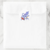 Die zeichnenden Calamari Runder Aufkleber (Tasche)