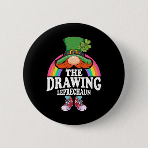 Die Zeichnung Leprechaun St Patricks Day Kostüm  Button