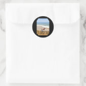 Die Zeit am Strand Runder Aufkleber (Tasche)