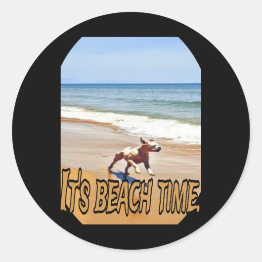 Die Zeit am Strand Runder Aufkleber (Vorderseite)