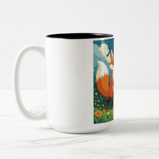 Die Zeit des Fuchs und des Kaninchens Zweifarbige Tasse (Links)