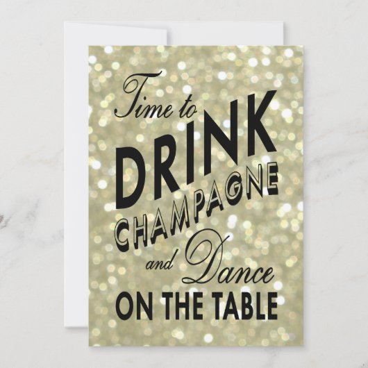 Die Zeit des Goldneuen Jahres, Champagne-Einladung Einladung (Vorderseite)