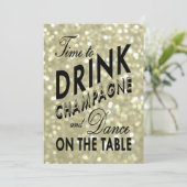 Die Zeit des Goldneuen Jahres, Champagne-Einladung Einladung (Stehend Vorderseite)