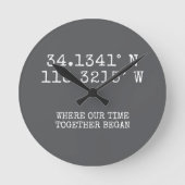 Die Zeit, die zusammen mit GPS verbraucht wird, ko Runde Wanduhr (Vorderseite)