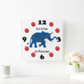 Die Zeit, Elefanten zu retten Quadratische Wanduhr (Zuhause)