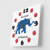 Die Zeit, Elefanten zu retten Quadratische Wanduhr (Winkel)