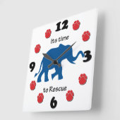 Die Zeit, Elefanten zu retten Quadratische Wanduhr (Winkel)