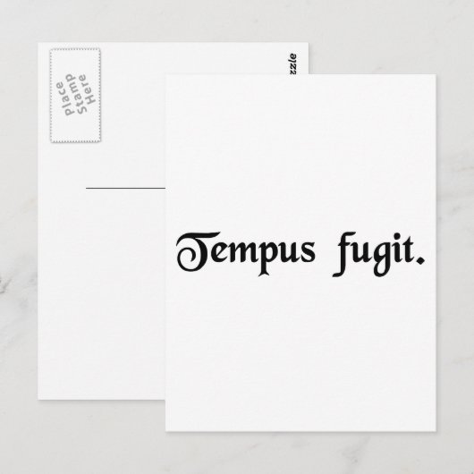 Die Zeit fliegt. Postkarte (Vorne/Hinten)