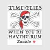 Die Zeit fliegt, wenn man Rum hat Aufkleber (Blatt)