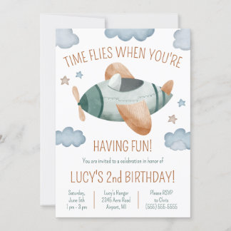 Die Zeit fliegt, wenn man zum Geburtstag Spaß im F Einladung