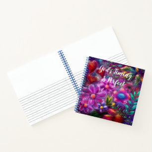 Die Zeit Gottes ist perfekt Abstraktes Blumenrosa Notizblock