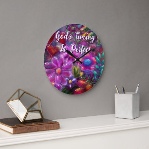 Die Zeit Gottes ist perfekt Personalisiert Große Wanduhr