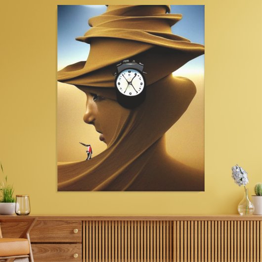 Die Zeit ist auf dem Canvas Print Leinwanddruck (Insitu (Wohnzimmer))