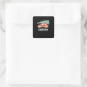 Die Zeit ist da Minimal Sauber Quadratischer Aufkleber (Tasche)