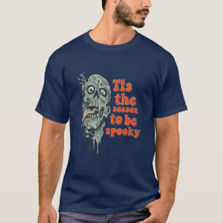 Die Zeit Ist Da Um Gruselig Zu Sein Zombie Schädel T-Shirt