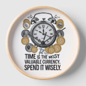 Die Zeit ist die wertvollste Währung Uhr (Vorderseite)