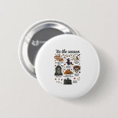 Die Zeit ist Halloween Hexe Kürbis Schädel_1 Button (Vorne & Hinten)