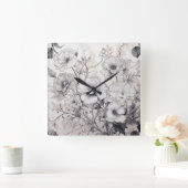 Die Zeit kann schwarz und weiß sein Quadratische Wanduhr (Zuhause)